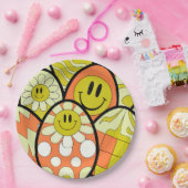 Groovy Smiley Face Ostern Party Teller Papierplatt (Party)
