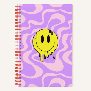 Groovy Smiley Notebook   LILA GEFÄRBTE KRAWATTE Notizblock