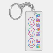Groovy Smiley - Sei glücklich Schlüsselanhänger (Vorderseite links)