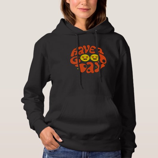 Groovy Smiling Face Love Have A Good Day Positive  Hoodie (Vorderseite)