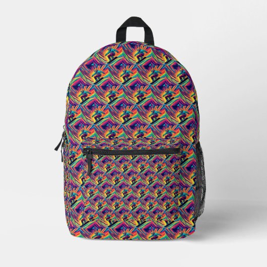 Groovy Snowboarding Backpack Bedruckter Rucksack (Vorderseite)