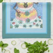 GROOVY SNOWMAN FRIEDENSSIGN, CHRISTMAS KITCHEN TOW GESCHIRRTUCH (Gefaltet)