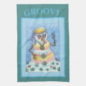 GROOVY SNOWMAN FRIEDENSSIGN, CHRISTMAS KITCHEN TOW GESCHIRRTUCH (Vertikal)