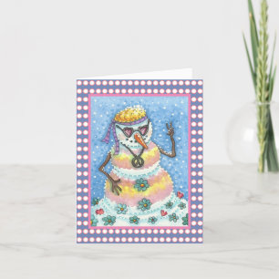 GROOVY SNOWMAN PEACE CHRISTMAS GREETCARD B FEIERTAGSKARTE