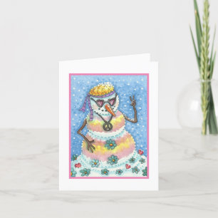 GROOVY SNOWMAN PEACE CHRISTMAS GREETCARD B FEIERTAGSKARTE