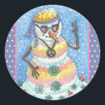 GROOVY SNOWMAN, PEACE SIGN CHRISTMAS STICKERS RUND<br><div class="desc">DIESE WAREN DIE TAGE DES BLUME POWER,  KRAWATTE WAR IN UND DER FRIEDENSZEICHEN. HINZUFÜGEN SIE EINE WENIGE LIEBE MIT DIESEN GROOVY SNOWMAN STICKERS Sheet,  RUND,  Blau/Pink Polka Dot Borders ... ...  Suchen Sie nach passenden Wrap,  Gewebpapier,  Multifunktionsleiste,  Geschenkmarken und vielem mehr. Susan Brack Design</div>