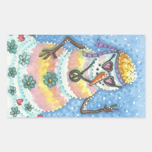 GROOVY SNOWMAN, PEACE SIGSTMAS STICKERS REc