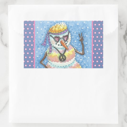GROOVY SNOWMAN, PEACE SIGSTMAS STICKERS REc (Tasche)