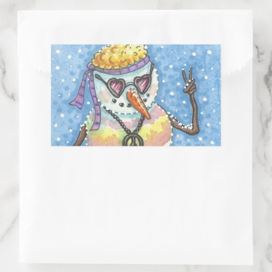 GROOVY SNOWMAN, PEACE SIGSTMAS STICKERS REc (Tasche)