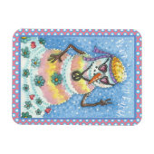 GROOVY SNOWMAN "WELTFRIEDEN" CHRISTMAS MAGNET (Horizontal)