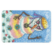 GROOVY SNOWMAN "WELTFRIEDEN" CHRISTMAS MAGNET (Horizontal)