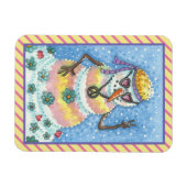 GROOVY SNOWMAN WELTFRIEDEN CHRISTMAS MAGNET Rec (Horizontal)