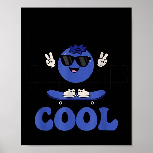 Groovy So Berry Cool Fruit Lover Blueberry Season Poster (Vorne)