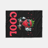 Groovy So Berry Cool Fruit Lover Strawberry Season Fleecedecke (Vorderseite (Horizontal))