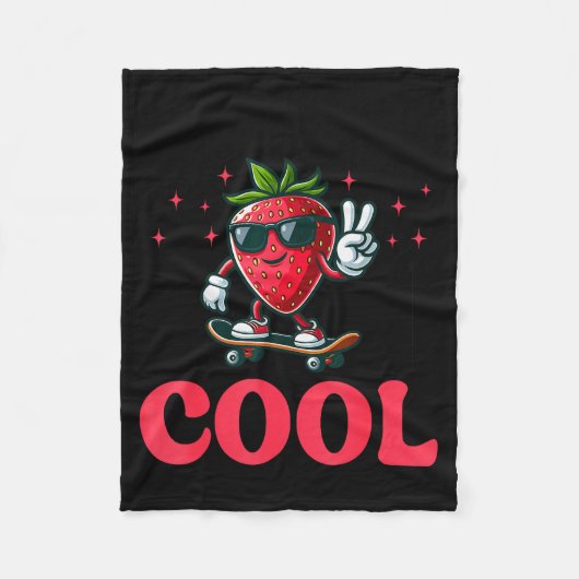 Groovy So Berry Cool Fruit Lover Strawberry Season Fleecedecke (Vorderseite)