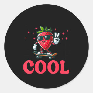 Groovy So Berry Coole Fruchtliebhaber Erdbeersaiso Runder Aufkleber