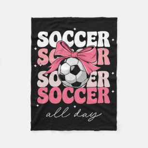 Groovy Soccer Coquette Bogen Mädchen Frauen Fußbal Fleecedecke