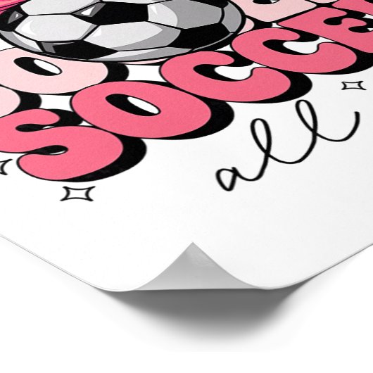 Groovy Soccer Coquette Bow Girls Women Soccer All  Poster (Ecke)