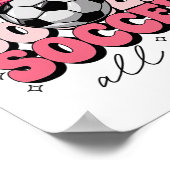 Groovy Soccer Coquette Bow Mädchen Frauen Fußball  Poster (Ecke)