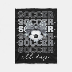 Groovy Soccer Coquette Schleife Mädchen Frauen Fuß Fleecedecke