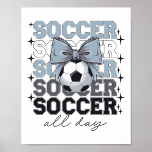 Groovy Soccer Coquette Schleife Mädchen Frauen Fuß Poster