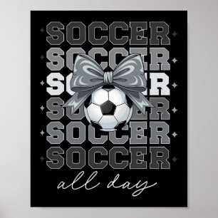 Groovy Soccer Coquette Schleife Mädchen Frauen Fuß Poster