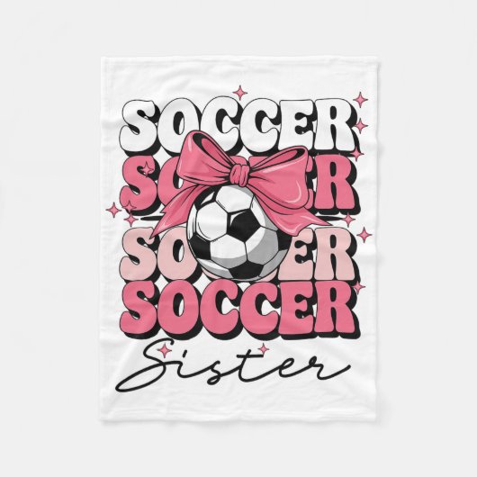 Groovy Soccer Schwester Coquette Bow Soccer Fleecedecke (Vorderseite)