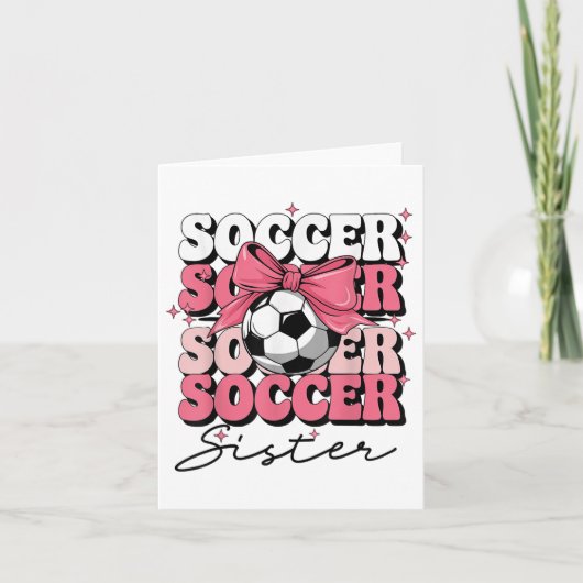 Groovy Soccer Sister Coquette Bow Soccer Karte (Vorderseite)