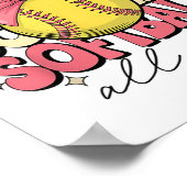 Groovy Softball Coquette Bow Softball Lover Softba Poster (Ecke)