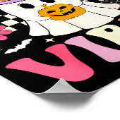 Groovy Soky Vibes Retro Ghost Holding Pumpkin Hall Poster (Ecke)