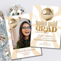 Groovy Solid Gold Grad Disco Graduation Party