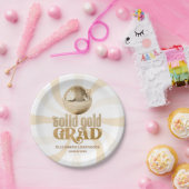 Groovy Solid Gold Grad Disco Graduation Party Pappteller (Party)
