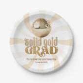 Groovy Solid Gold Grad Disco Graduation Party Pappteller (Vorderseite)