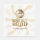 Groovy Solid Gold Grad Disco Graduation Party Serviette (Vorderseite)