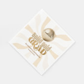 Groovy Solid Gold Grad Disco Graduation Party Serviette (Ecke)