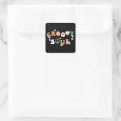 Groovy Soul Quadratischer Aufkleber (Tasche)