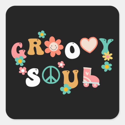 Groovy Soul Quadratischer Aufkleber (Vorderseite)