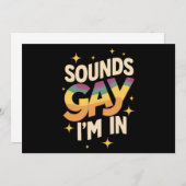 Groovy Sounds Gay I bin in LGBT Rainbow Pride Einladung (Vorne/Hinten)