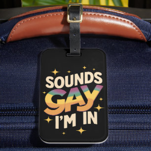 Groovy Sounds Gay I bin in LGBT Rainbow Pride Gepäckanhänger