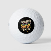 Groovy Sounds Gay I bin in LGBT Rainbow Pride Golfball (Vorderseite)