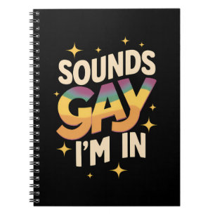 Groovy Sounds Gay I bin in LGBT Rainbow Pride Notizblock