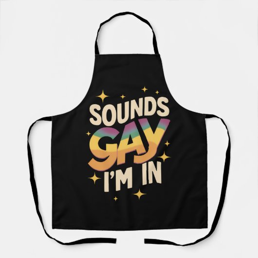 Groovy Sounds Gay I bin in LGBT Rainbow Pride Schürze (Vorderseite)