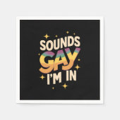 Groovy Sounds Gay I bin in LGBT Rainbow Pride Serviette (Vorderseite)