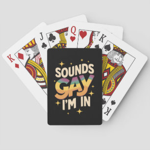 Groovy Sounds Gay I bin in LGBT Rainbow Pride Spielkarten