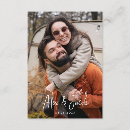 Groovy Sparkle Retro 70er Pink & Red Foto Wedding Dankeskarte (Rückseite)