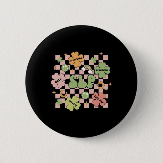 Groovy Speech Language Pathology St Patricks Day S Button (Vorderseite)