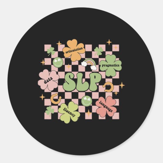 Groovy Speech Language Pathology St Patricks Day S Runder Aufkleber (Vorderseite)