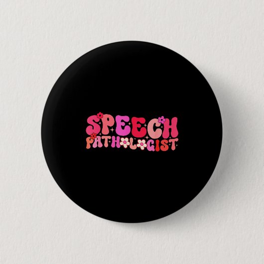 Groovy Speech Pathologist Speech Language Therapy Button (Vorderseite)