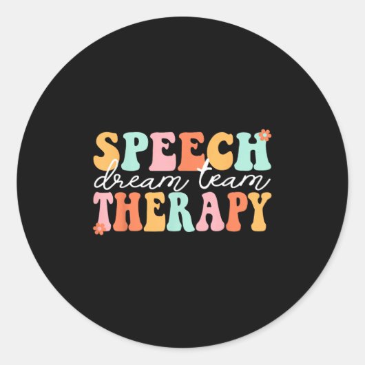 Groovy Speech Therapy Team Therast Speech Language Runder Aufkleber (Vorderseite)