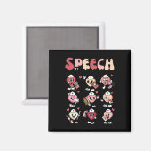 Groovy Speech Therapy Valentine's Day Heart Slp Va Magnet (Vorderseite/Rückseite)